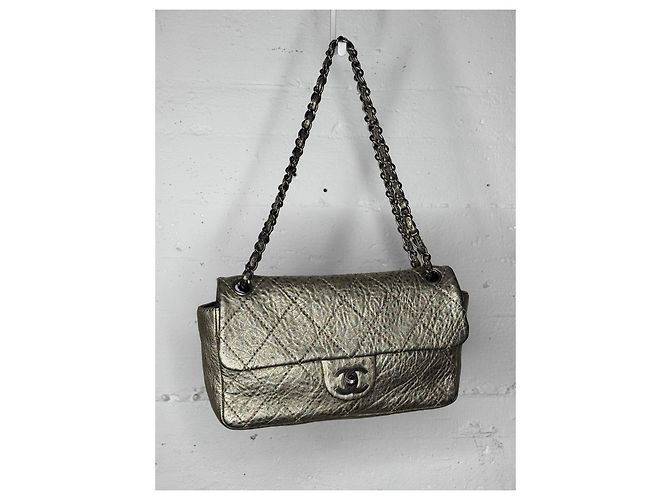 Chanel Le Marais Flap Agnello Metallizzato Metallico - vista 3