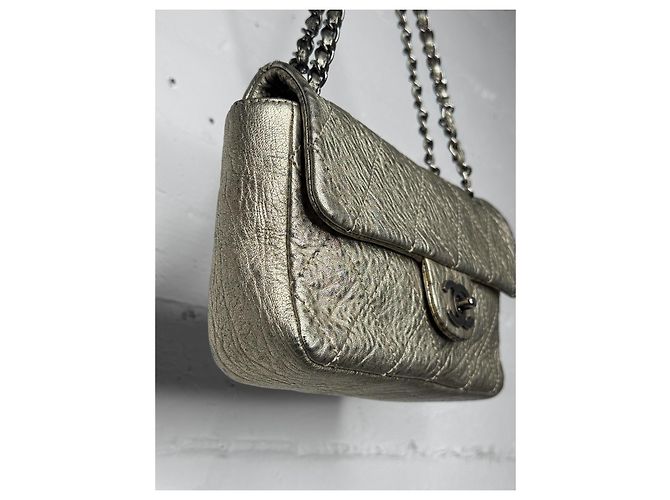 Chanel Le Marais Flap Agnello Metallizzato Metallico - vista 5