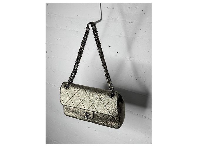 Chanel Le Marais Flap Agnello Metallizzato Metallico - vista 8