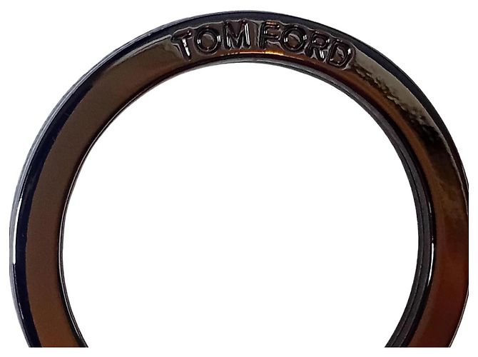 Portachiavi Tom Ford Logo TF in metallo nero - vista 3
