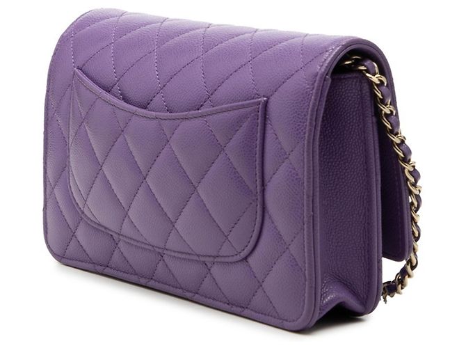 Bolso de Hombro Chanel Coco Mark Matelassé Chain Dorado Púrpura - vista 2