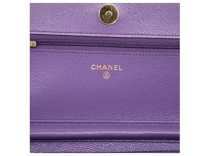 Bolso de Hombro Chanel Coco Mark Matelassé Chain Dorado Púrpura - vista 5