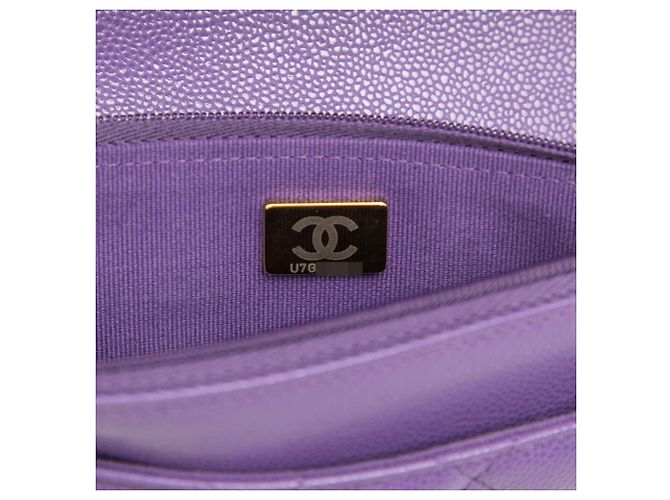 Bolso de Hombro Chanel Coco Mark Matelassé Chain Dorado Púrpura - vista 6