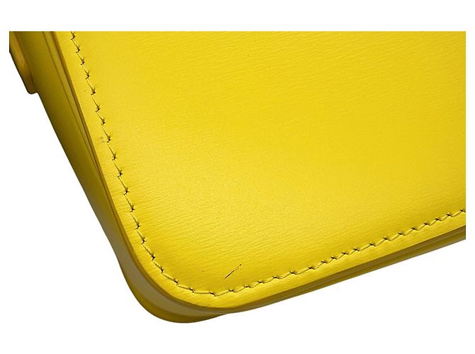 Céline Borsa a tracolla Celine Teen Triomphe in pelle Giallo - vista 10