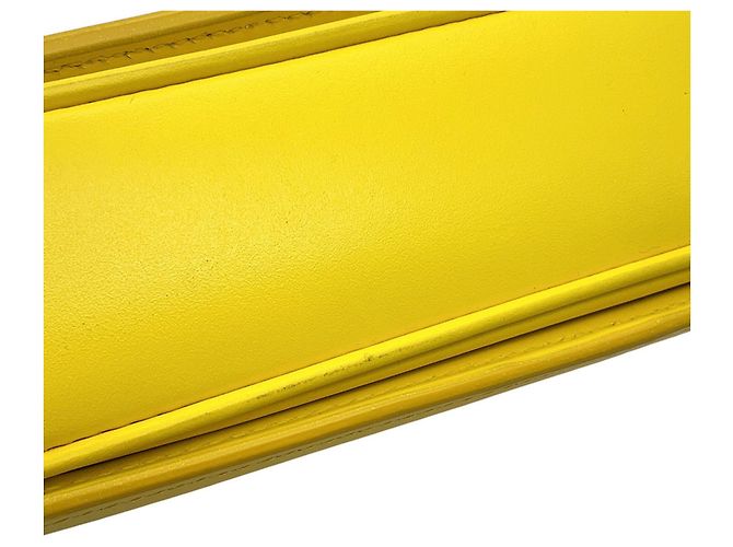 Céline Borsa a tracolla Celine Teen Triomphe in pelle Giallo - vista 11