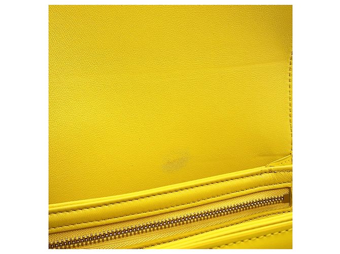Céline Borsa a tracolla Celine Teen Triomphe in pelle Giallo - vista 12