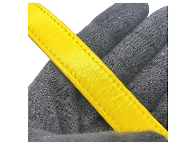 Céline Borsa a tracolla Celine Teen Triomphe in pelle Giallo - vista 13