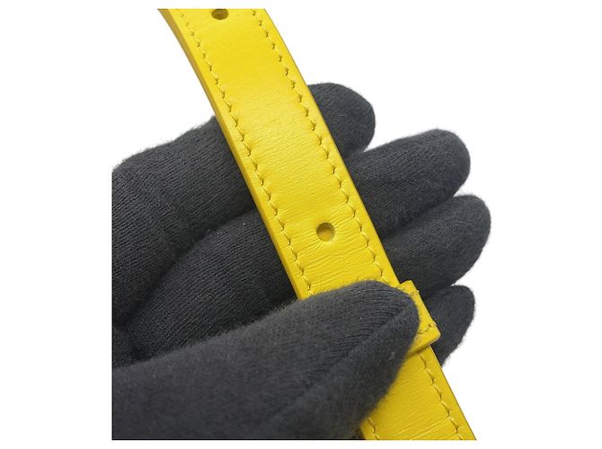 Céline Borsa a tracolla Celine Teen Triomphe in pelle Giallo - vista 14