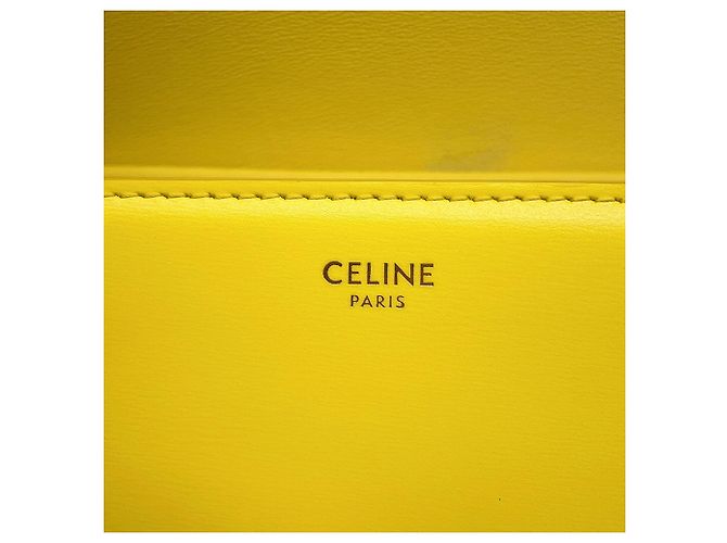 Céline Borsa a tracolla Celine Teen Triomphe in pelle Giallo - vista 15