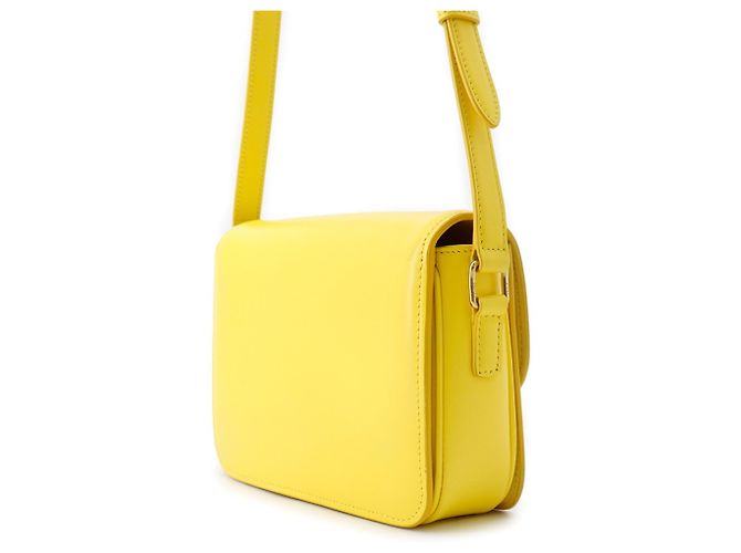 Céline Borsa a tracolla Celine Teen Triomphe in pelle Giallo - vista 2