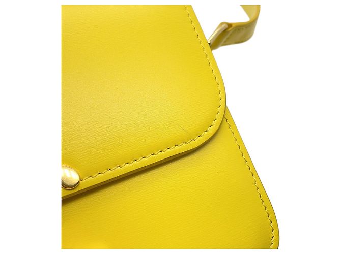 Céline Borsa a tracolla Celine Teen Triomphe in pelle Giallo - vista 8