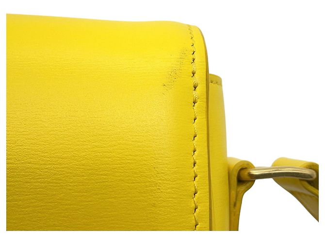 Céline Borsa a tracolla Celine Teen Triomphe in pelle Giallo - vista 9