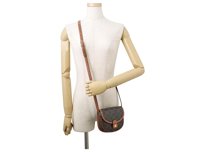 Céline Borsa a Spalla Celine Mini Besace Triomphe Marrone - vista 4