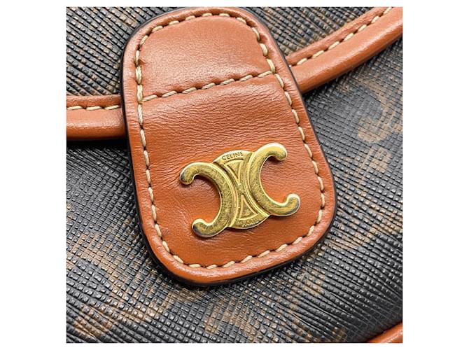 Céline Borsa a Spalla Celine Mini Besace Triomphe Marrone - vista 6