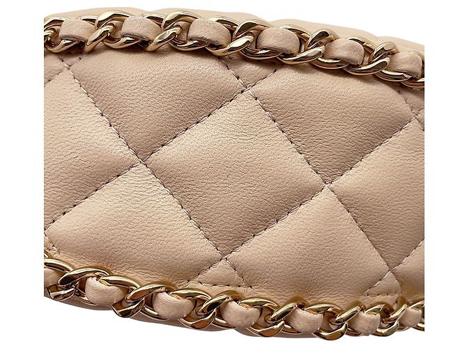 Borsa a Spalla con Catena Chanel Matelassé Small Hobo Beige - vista 7