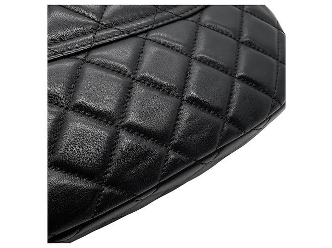 Borsa a tracolla Chanel in agnello nero - vista 9