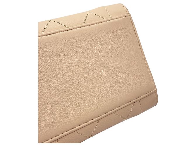 Borsa a tracolla con catena in pelle beige Chanel - vista 10