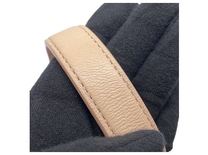 Borsa a tracolla con catena in pelle beige Chanel - vista 12
