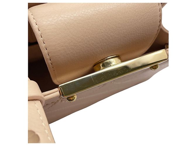 Borsa a tracolla con catena in pelle beige Chanel - vista 7