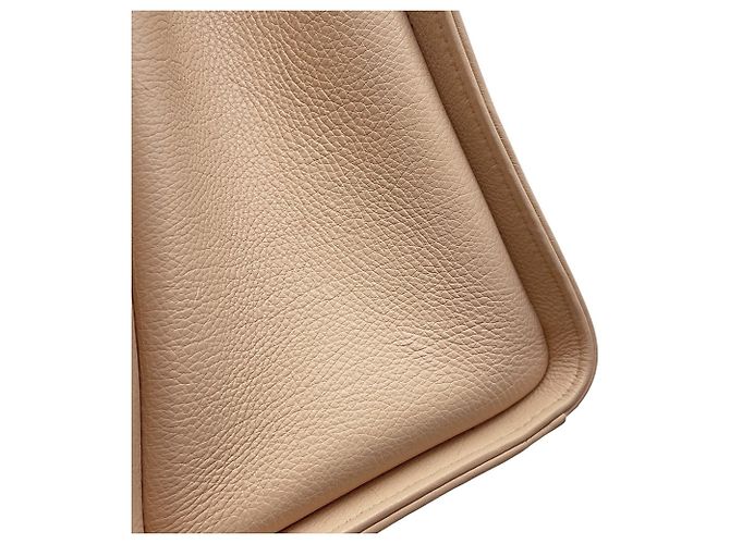 Borsa a tracolla con catena in pelle beige Chanel - vista 9