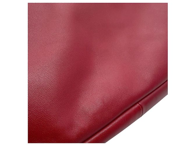 Borsa a tracolla Chanel in agnello rosso - vista 12