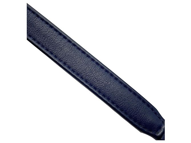 Borsa a tracolla con catena Chanel in pelle blu navy - vista 15