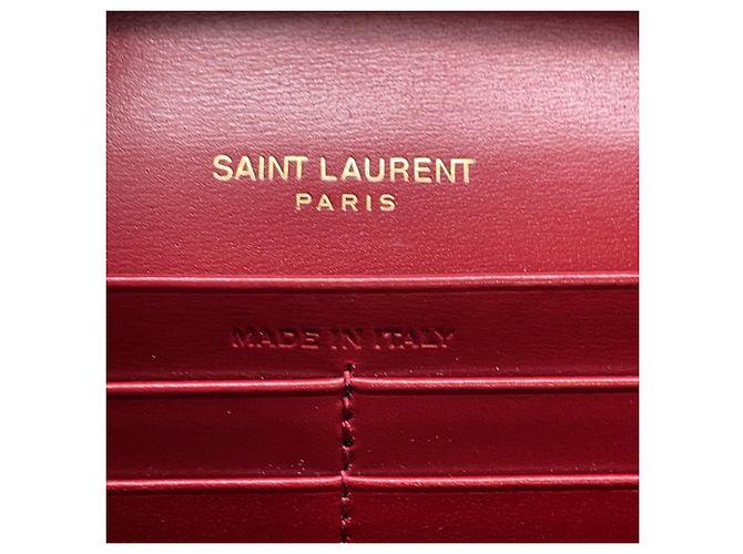 Portafoglio a tracolla con catena Yves Saint Laurent Rosso - vista 15