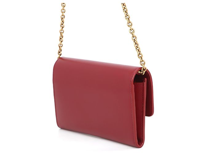 Portafoglio a tracolla con catena Yves Saint Laurent Rosso - vista 2