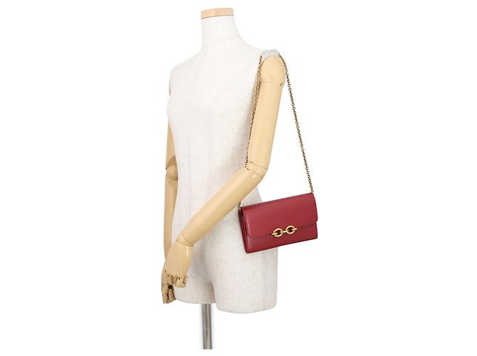 Portafoglio a tracolla con catena Yves Saint Laurent Rosso - vista 4