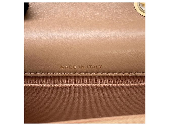 Pochette per telefono con catena Chanel Matelassé Coco Mark in agnello AP3047 Beige - vista 13