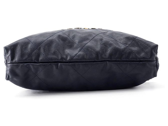 Zaino Chanel in pelle di vitello martellata blu navy - vista 3