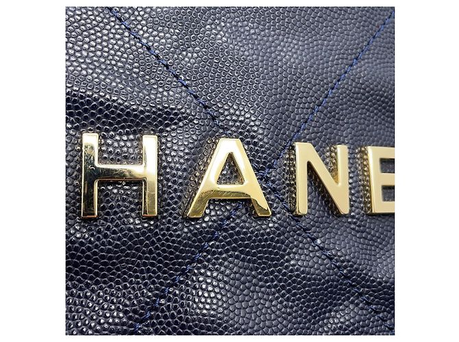 Zaino Chanel in pelle di vitello martellata blu navy - vista 6