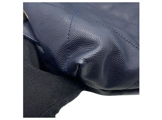 Zaino Chanel in pelle di vitello martellata blu navy - vista 7