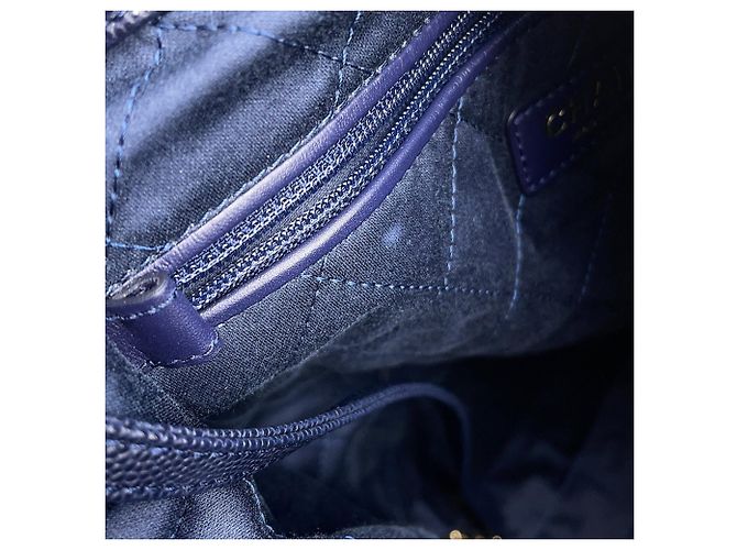 Zaino Chanel in pelle di vitello martellata blu navy - vista 9