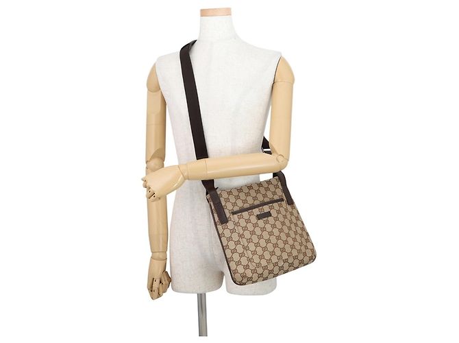 Borsa a tracolla Gucci beige e marrone - vista 4
