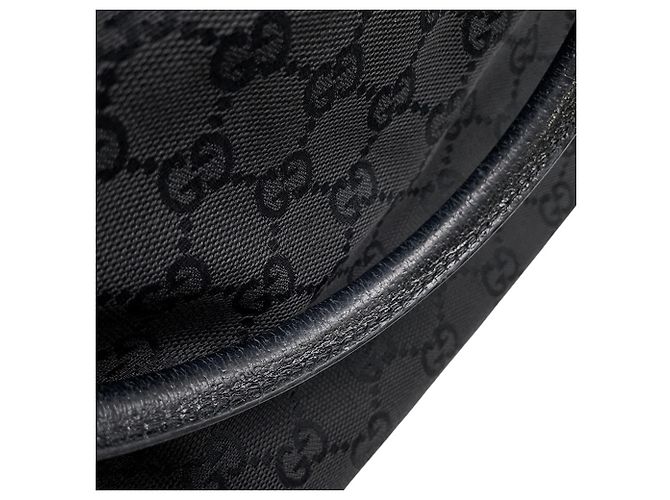 Borsa tote Gucci nera in tela GG e pelle Nero - vista 15