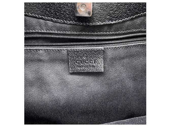 Borsa tote Gucci nera in tela GG e pelle Nero - vista 16