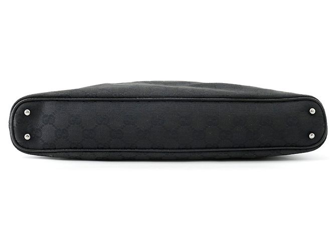 Borsa tote Gucci nera in tela GG e pelle Nero - vista 3