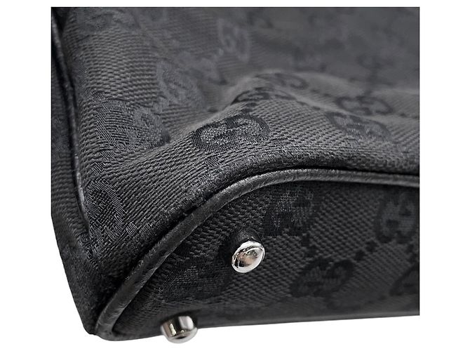 Borsa tote Gucci nera in tela GG e pelle Nero - vista 6