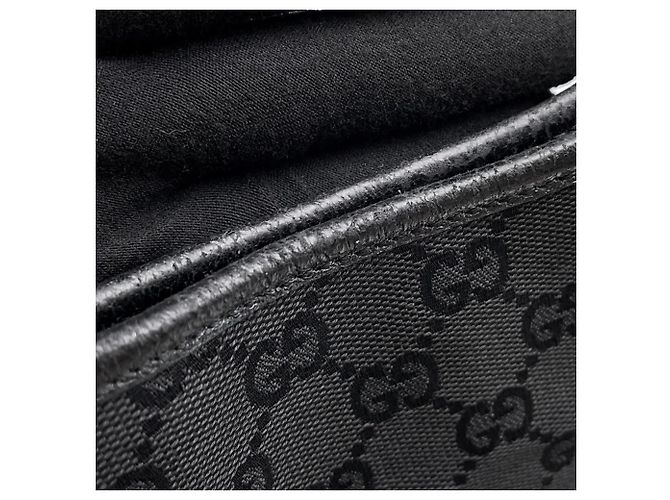 Borsa tote Gucci nera in tela GG e pelle Nero - vista 8