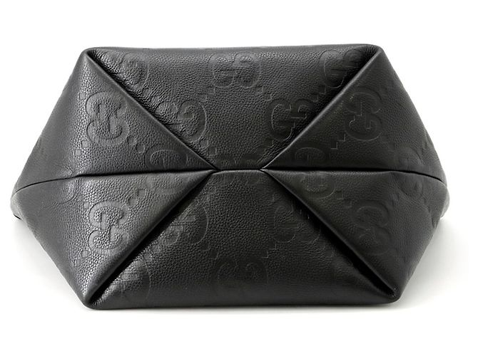 Gucci Jumbo GG Leder-Tote-Tasche Medium Schwarz - Ansicht 3