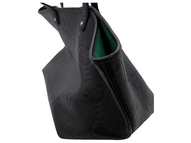 Gucci Jumbo GG Leder-Tote-Tasche Medium Schwarz - Ansicht 7