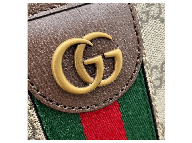Borsa duffle Gucci GG Supreme Ophidia Savoy Beige - vista 12