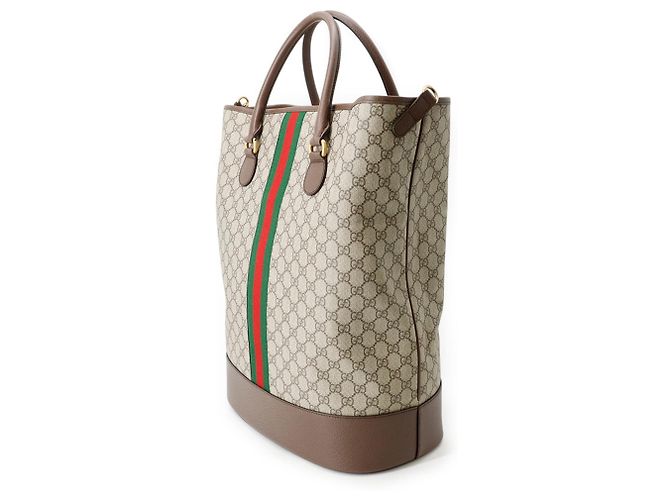 Borsa duffle Gucci GG Supreme Ophidia Savoy Beige - vista 2