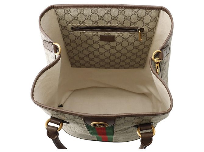 Borsa duffle Gucci GG Supreme Ophidia Savoy Beige - vista 4