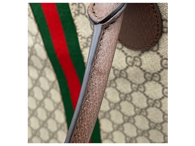 Borsa duffle Gucci GG Supreme Ophidia Savoy Beige - vista 9
