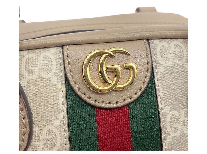 Borsa a mano Gucci Ophidia GG Supreme in pelle Beige - vista 7
