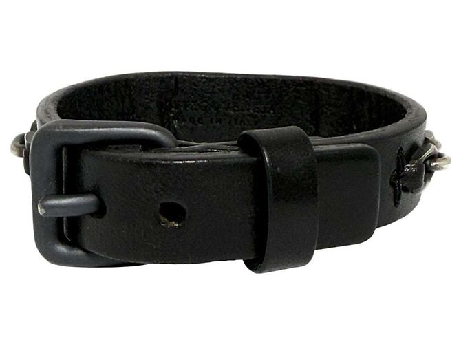 Bracciale charm in pelle e argento 925 da uomo Bottega Veneta Nero - vista 4
