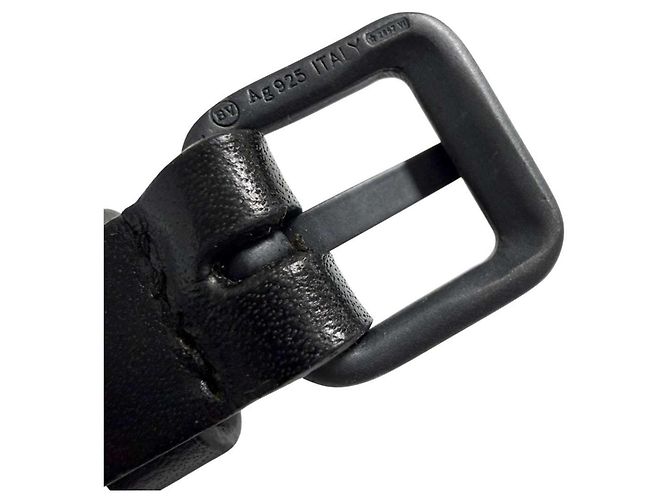 Bracciale charm in pelle e argento 925 da uomo Bottega Veneta Nero - vista 8