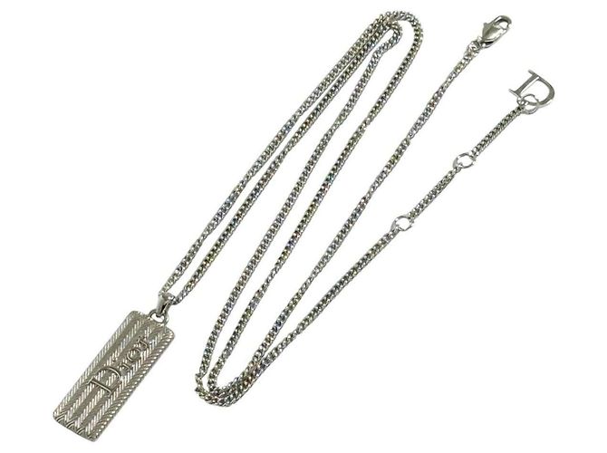 Collana con pendente Guilloche Plate da uomo di Christian Dior Argento - vista 3